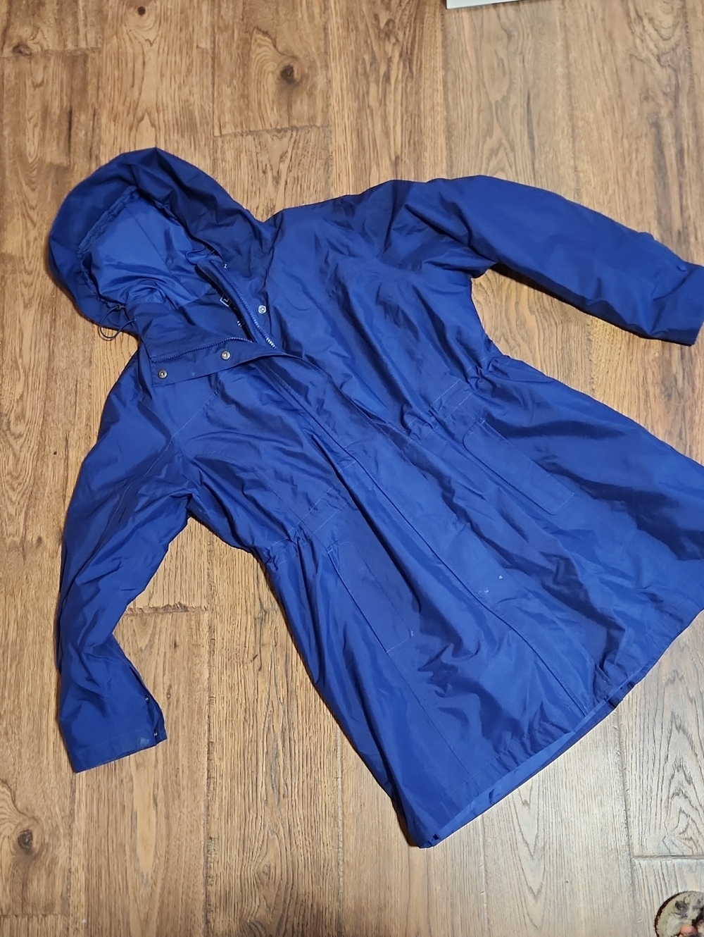 L.L. Bean Royal Blue Hooded Trench Coat